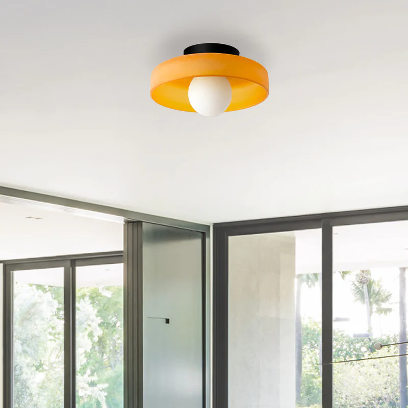 Ceiling Light | Round Glass Flush Ceiling Fixture