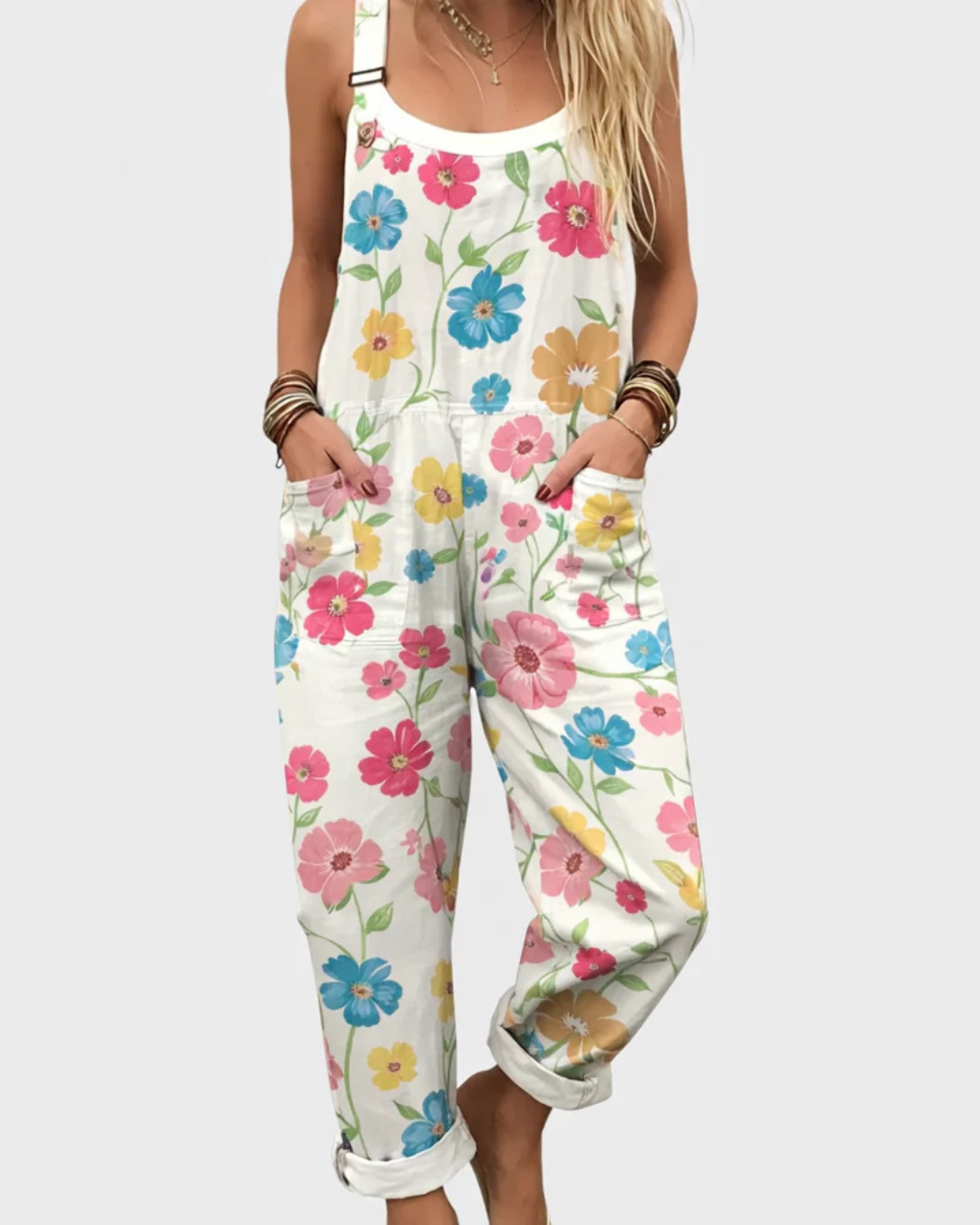 Josephine | Comfortable Printed Dungarees