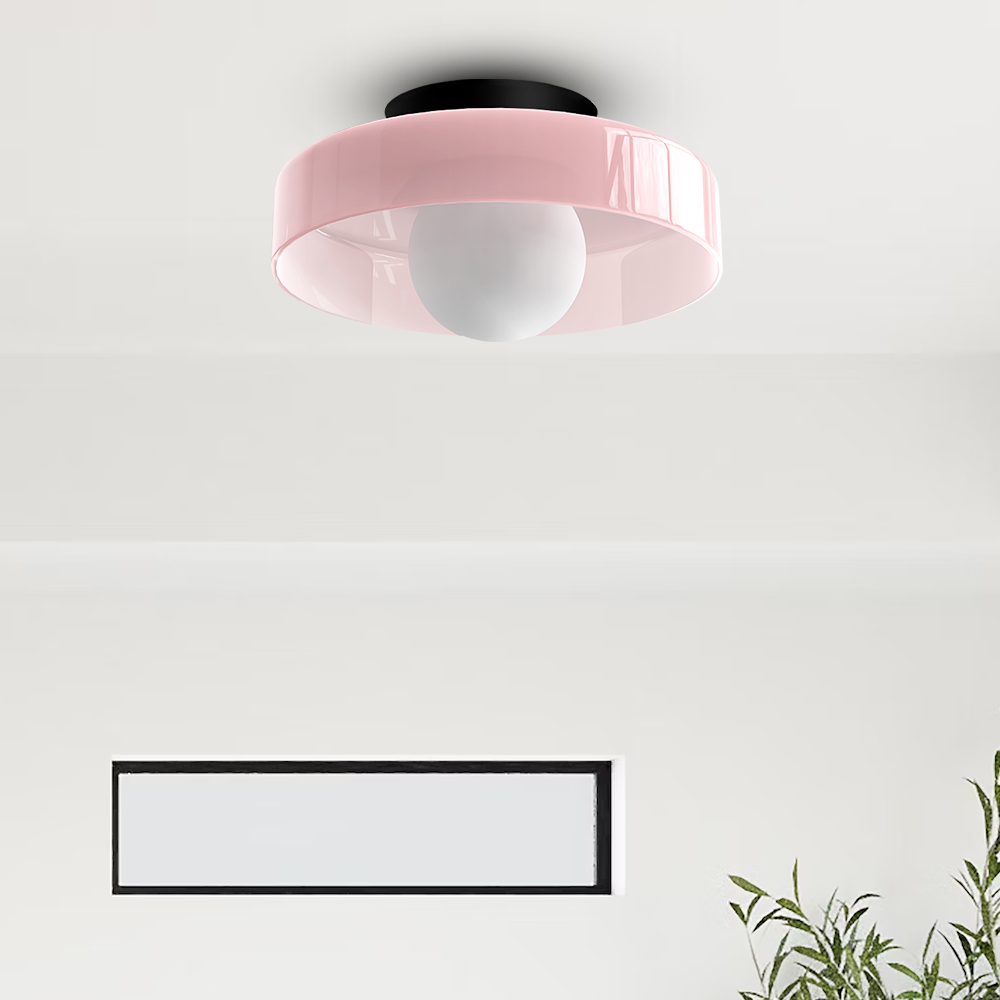 Ceiling Light | Round Glass Flush Ceiling Fixture