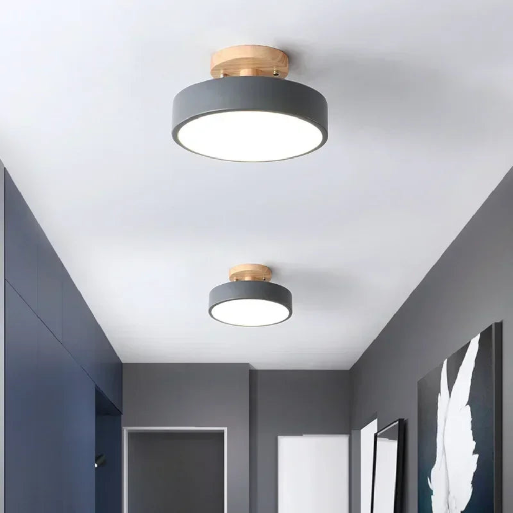 LED Ceiling Lamp | Round Scandinavian Light for Balcony and Study