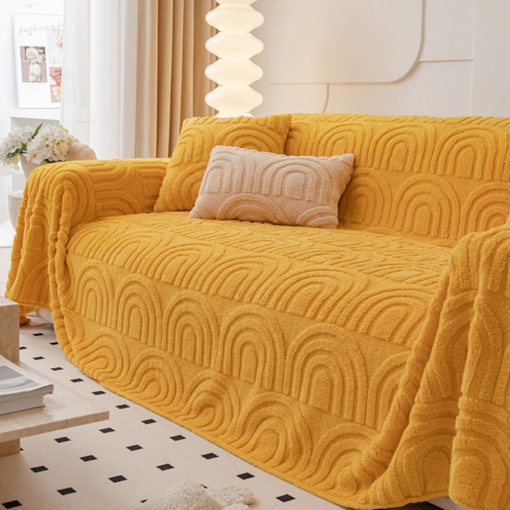 Living Room Plush Sofa Cover | Stylish Couch Slipcovers