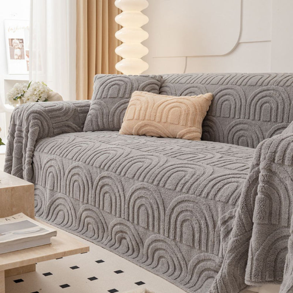 Living Room Plush Sofa Cover | Stylish Couch Slipcovers