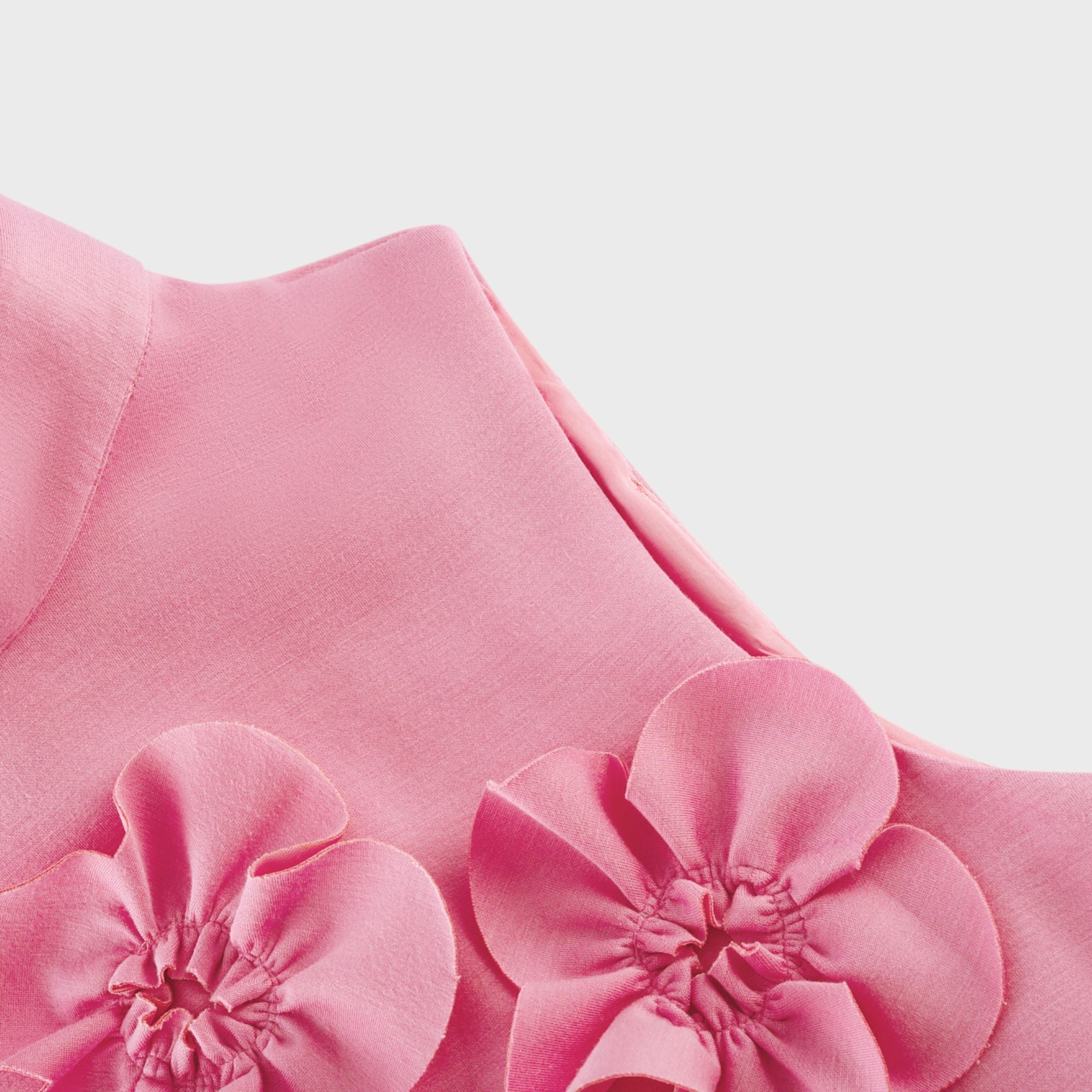 Magali Pink Sleeveless Maxi Dress with Faux Flower & Bow-Tie Embellishment