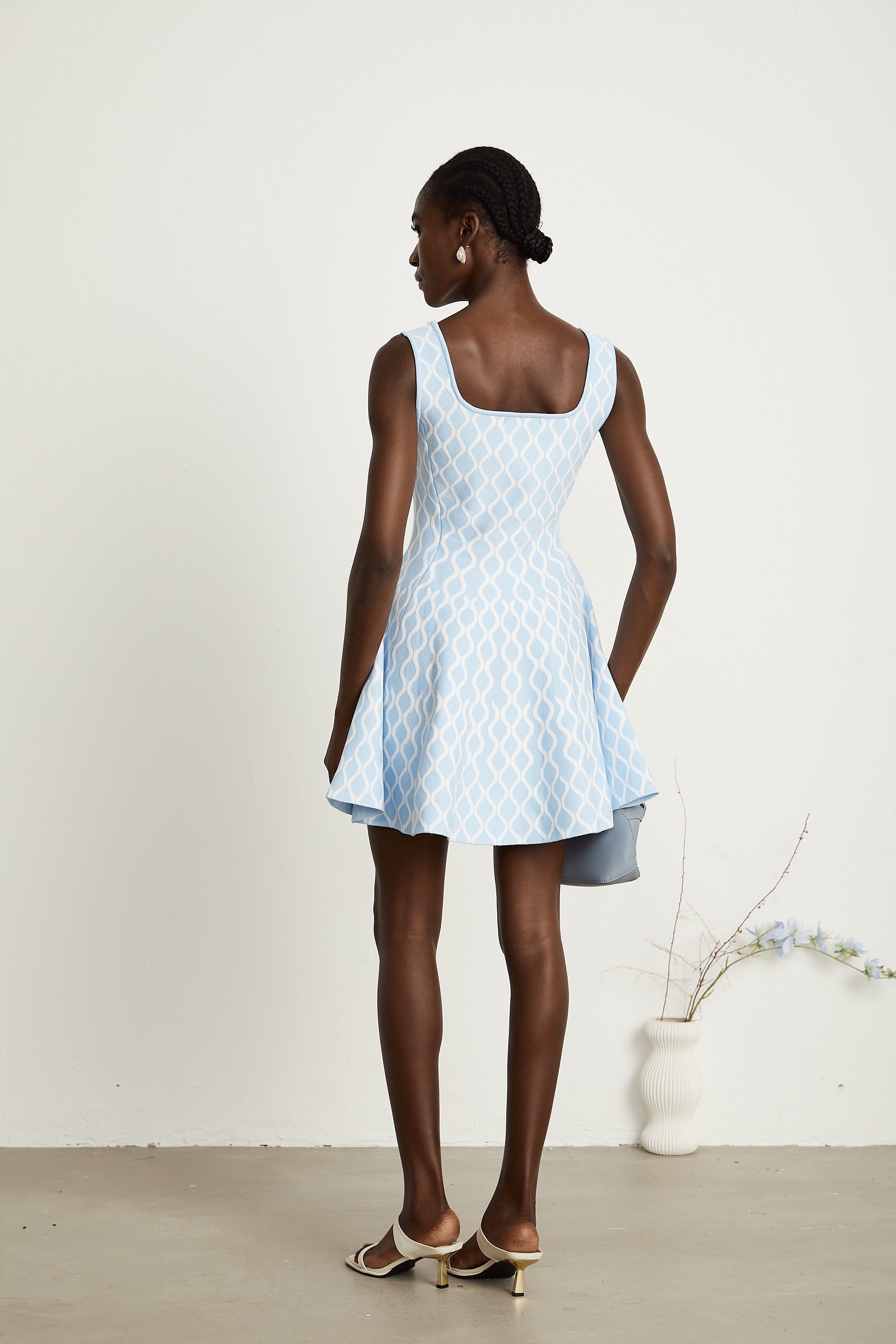Hélène patterned-jacquard sleeveless mini dress