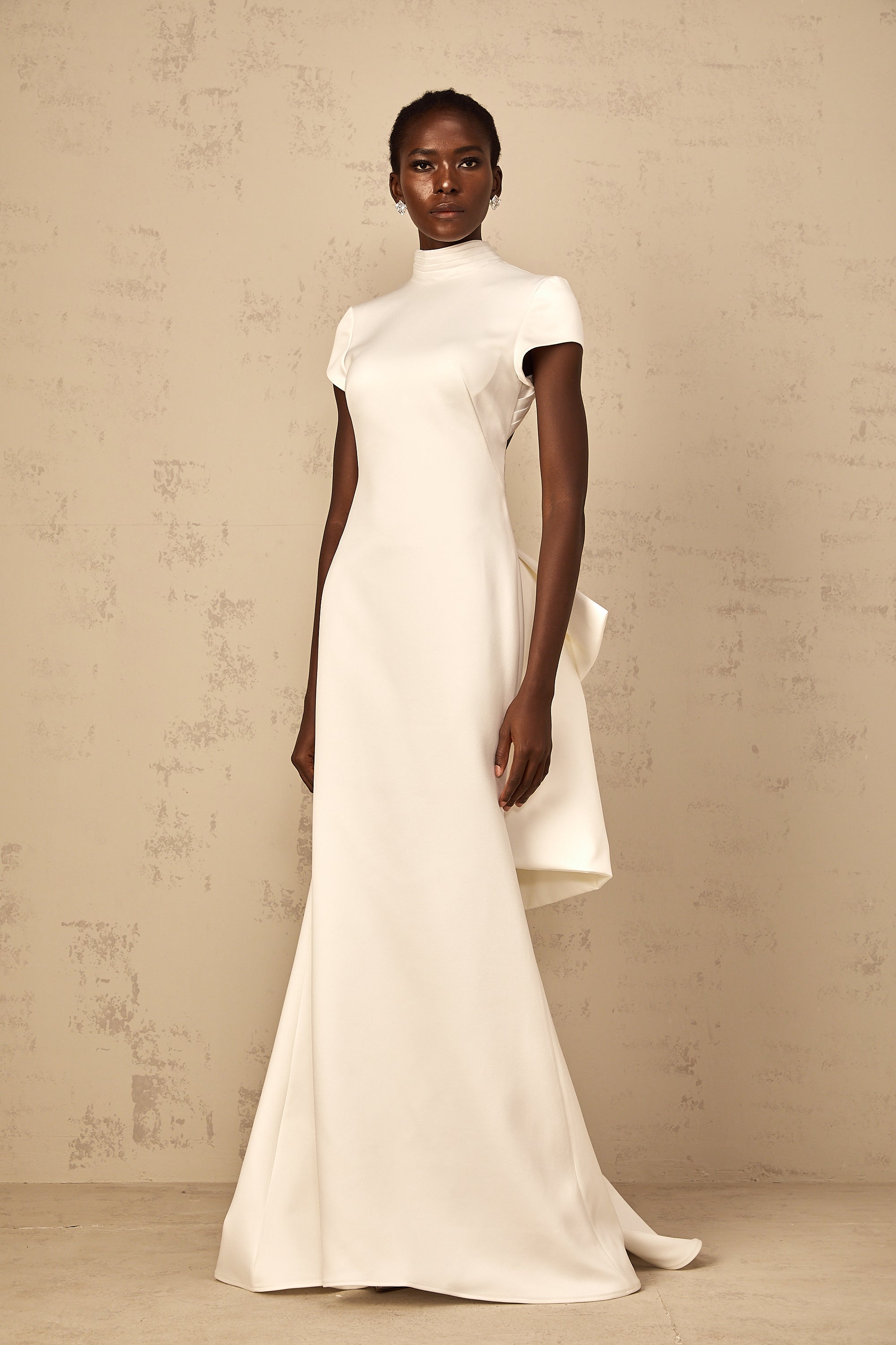 Camille White Statement Bow Mermaid Maxi Dress