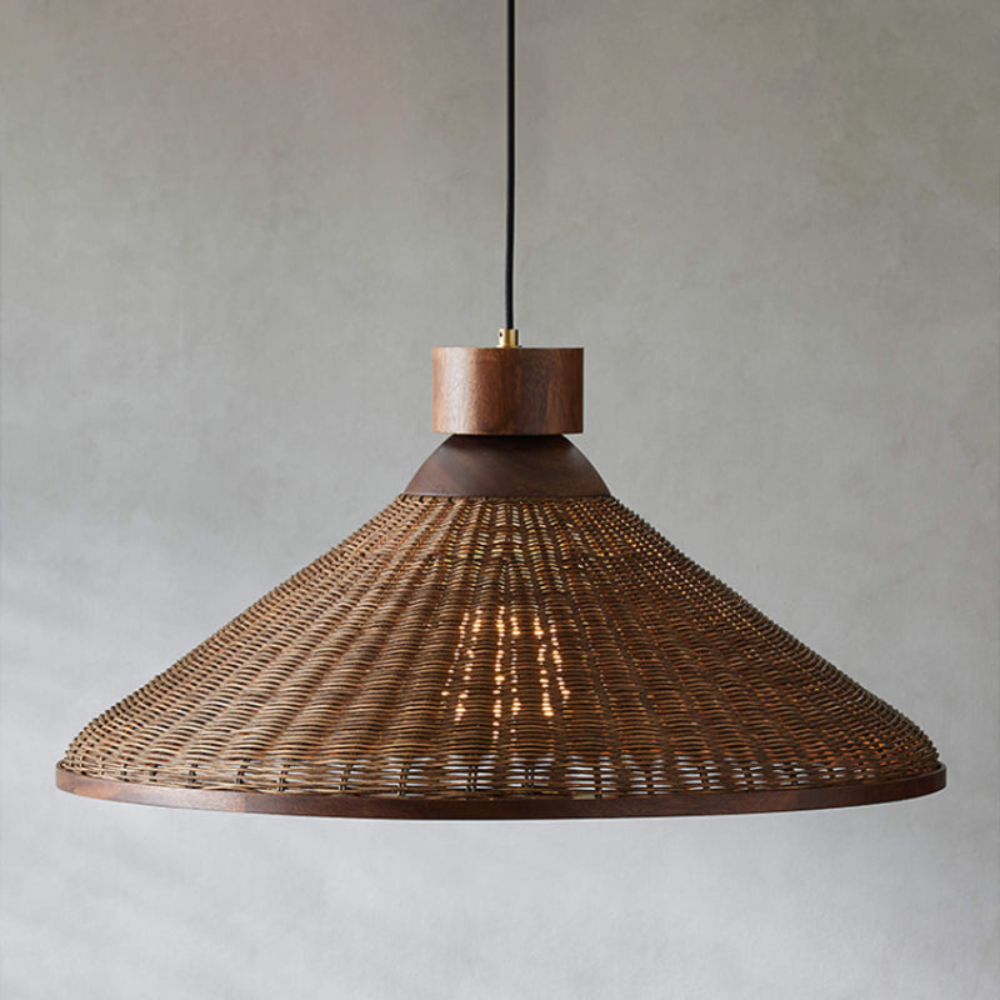 Retro LED Pendant Ceiling Light | Woven Look Fixture