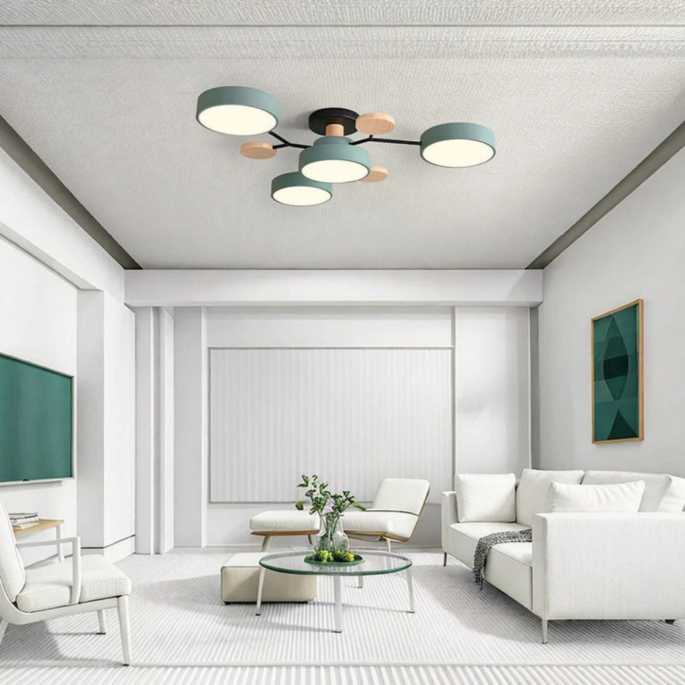 Modern Halo LED Ceiling Light | Semi Flush Mount for Living Room or Bedroom