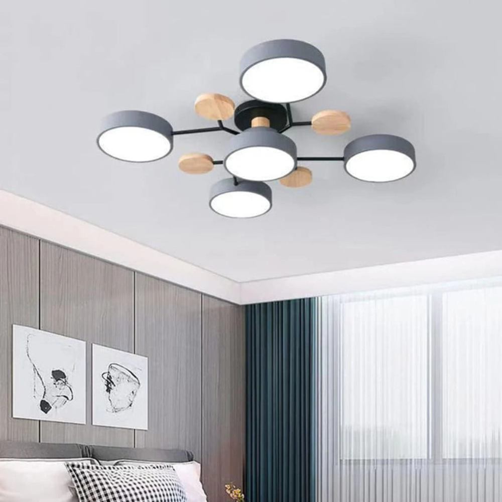 Modern Halo LED Ceiling Light | Semi Flush Mount for Living Room or Bedroom
