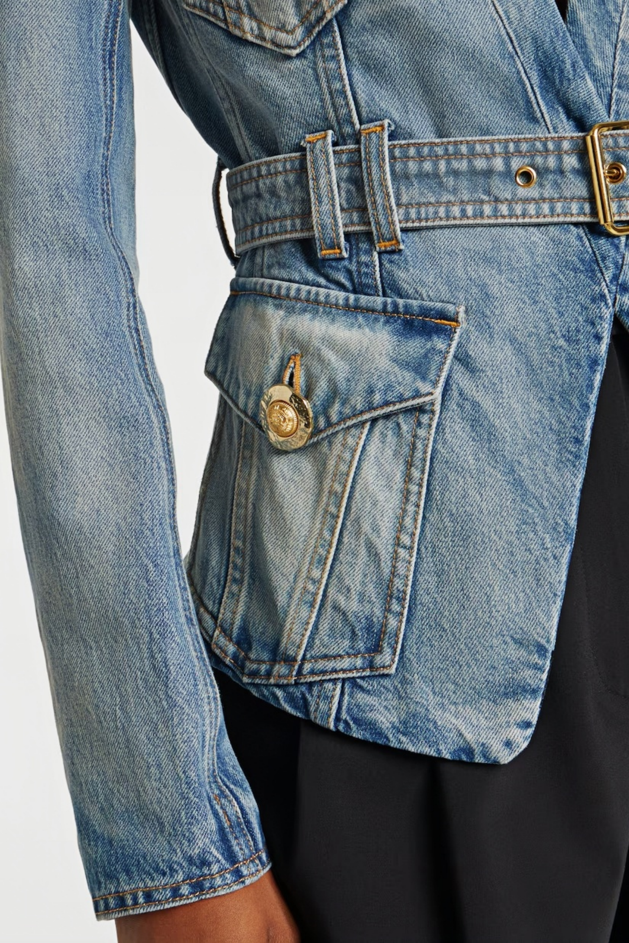 Edda Light Blue Belted Denim Jacket