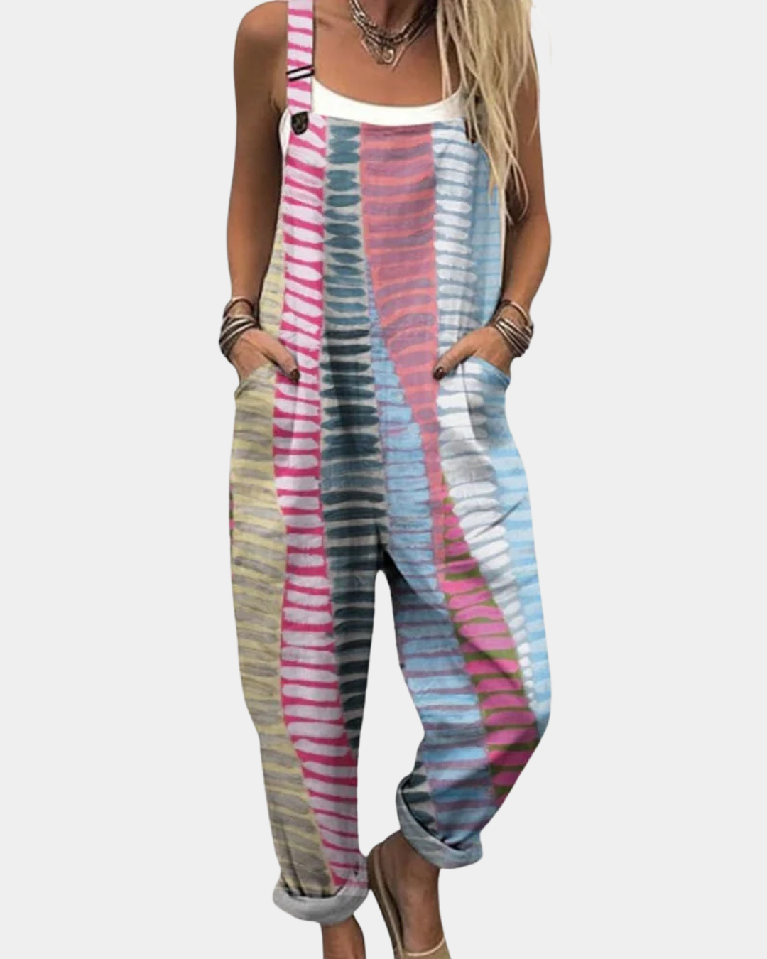 Daphne | Comfortable Printed Dungarees