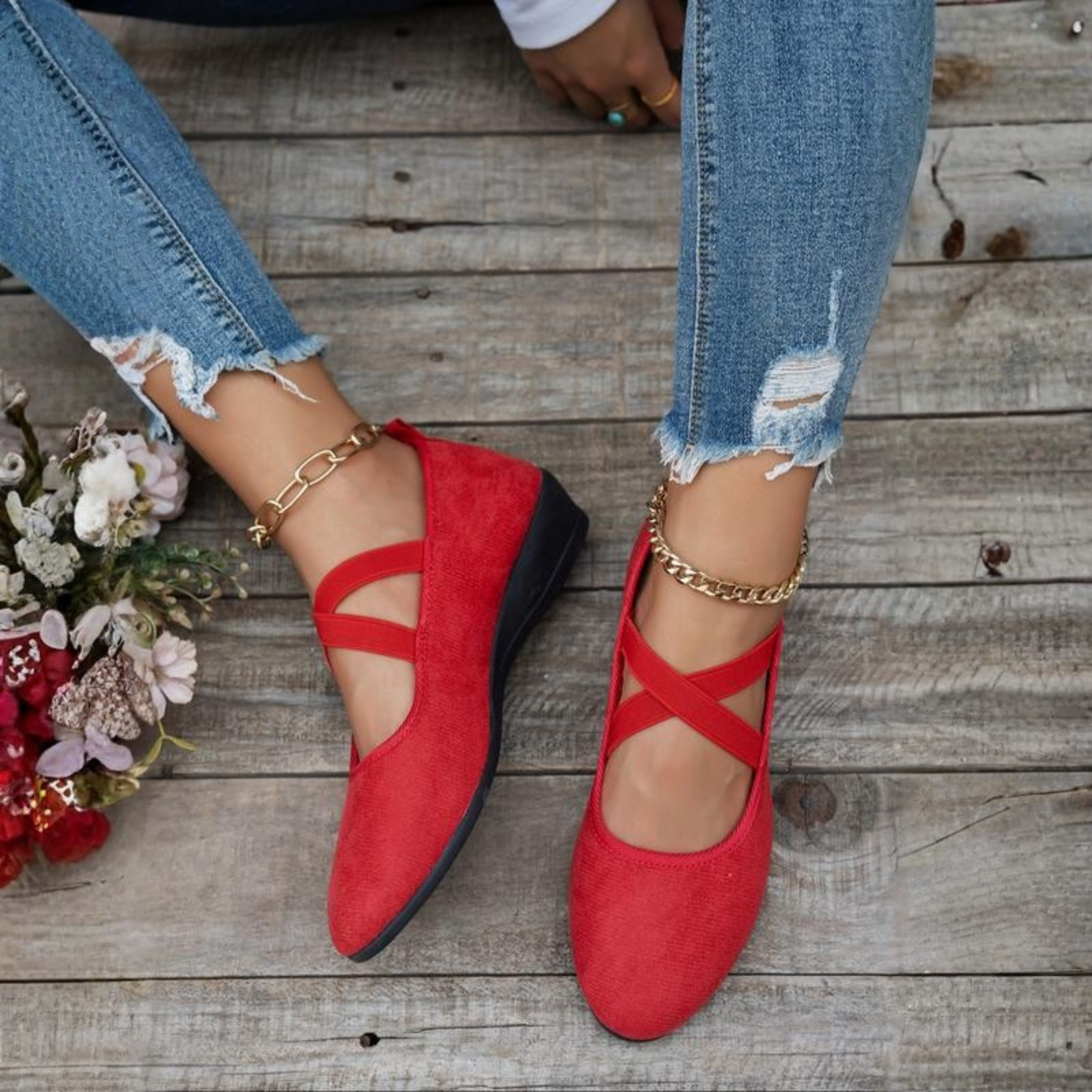 Calerinne | Closed Wedge Ballerina Shoes