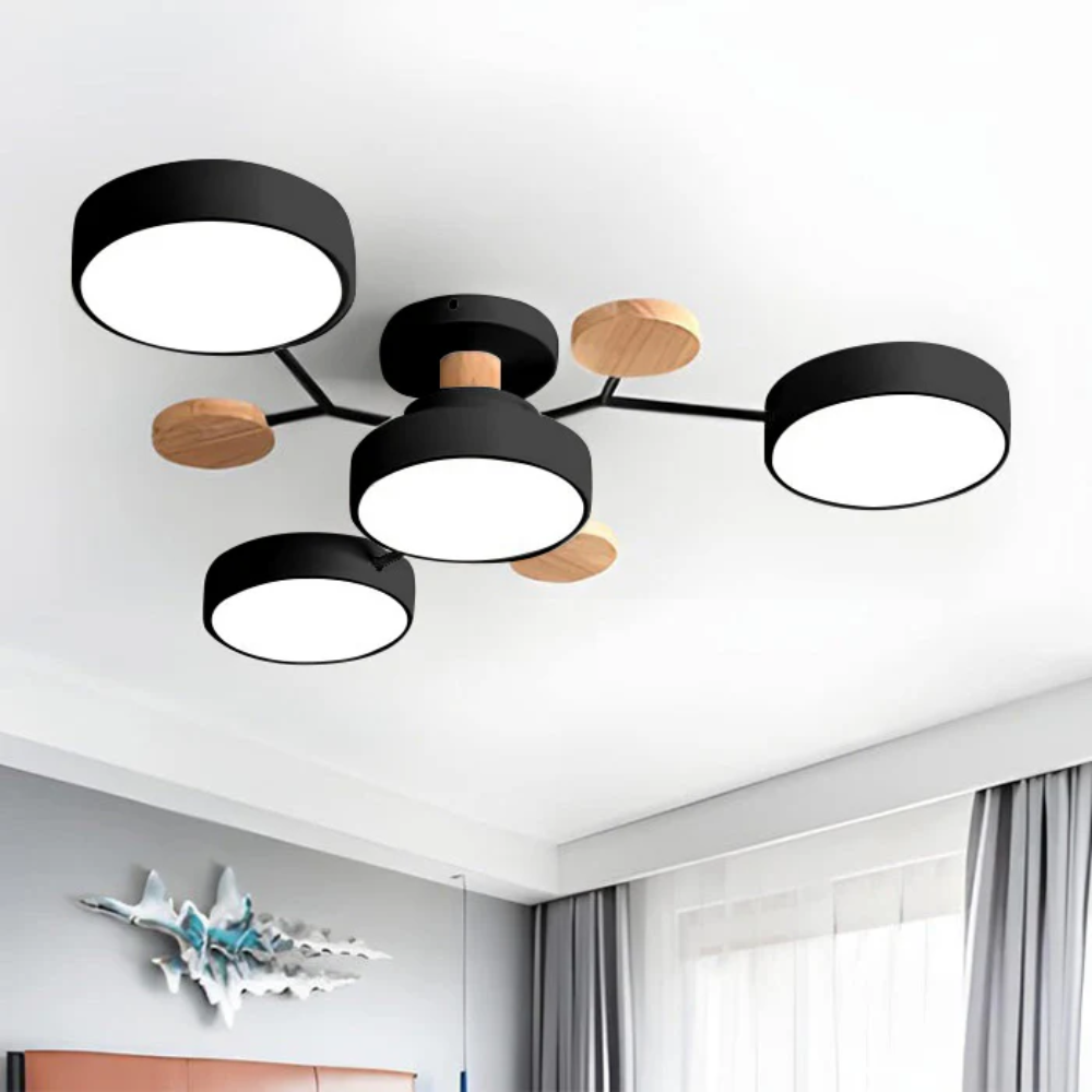 Modern Halo LED Ceiling Light | Semi Flush Mount for Living Room or Bedroom