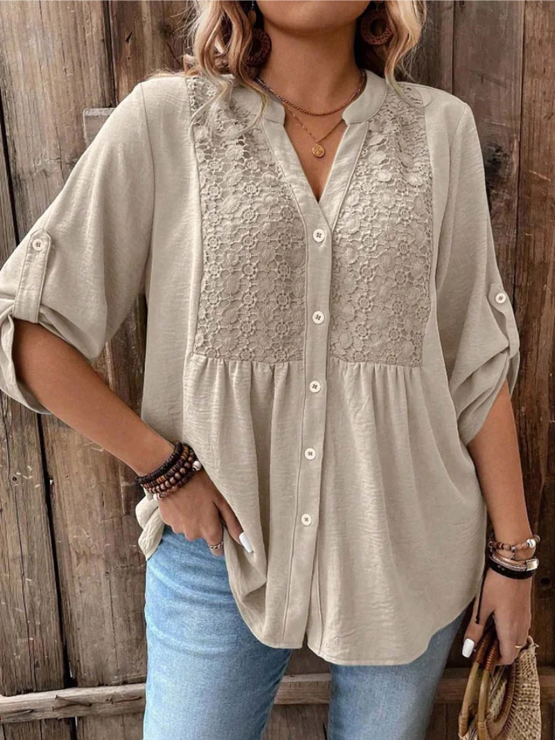 Judy – V-neck Button Blouse