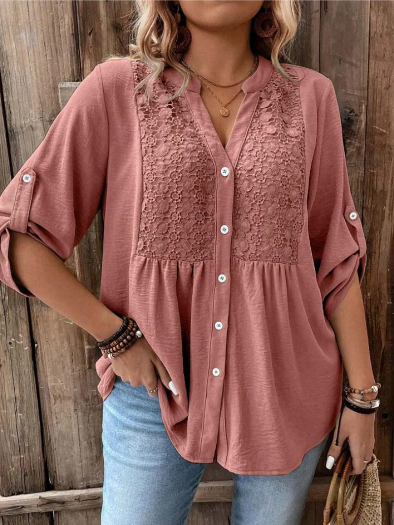 Judy – V-neck Button Blouse