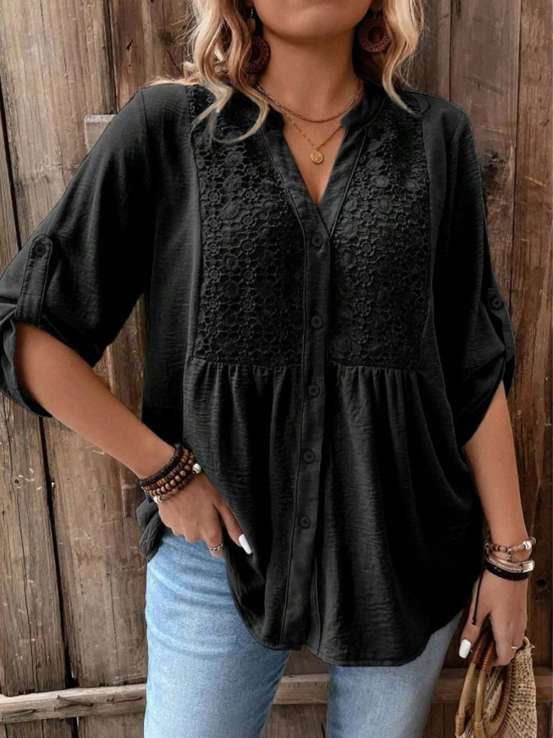 Judy – V-neck Button Blouse