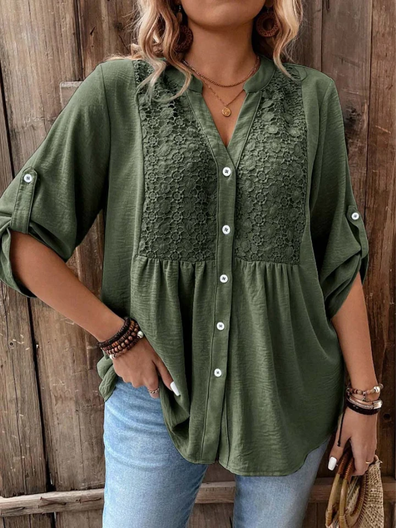 Judy – V-neck Button Blouse