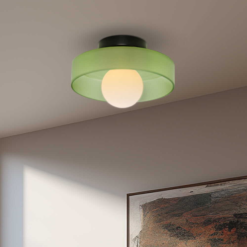 Ceiling Light | Round Glass Flush Ceiling Fixture