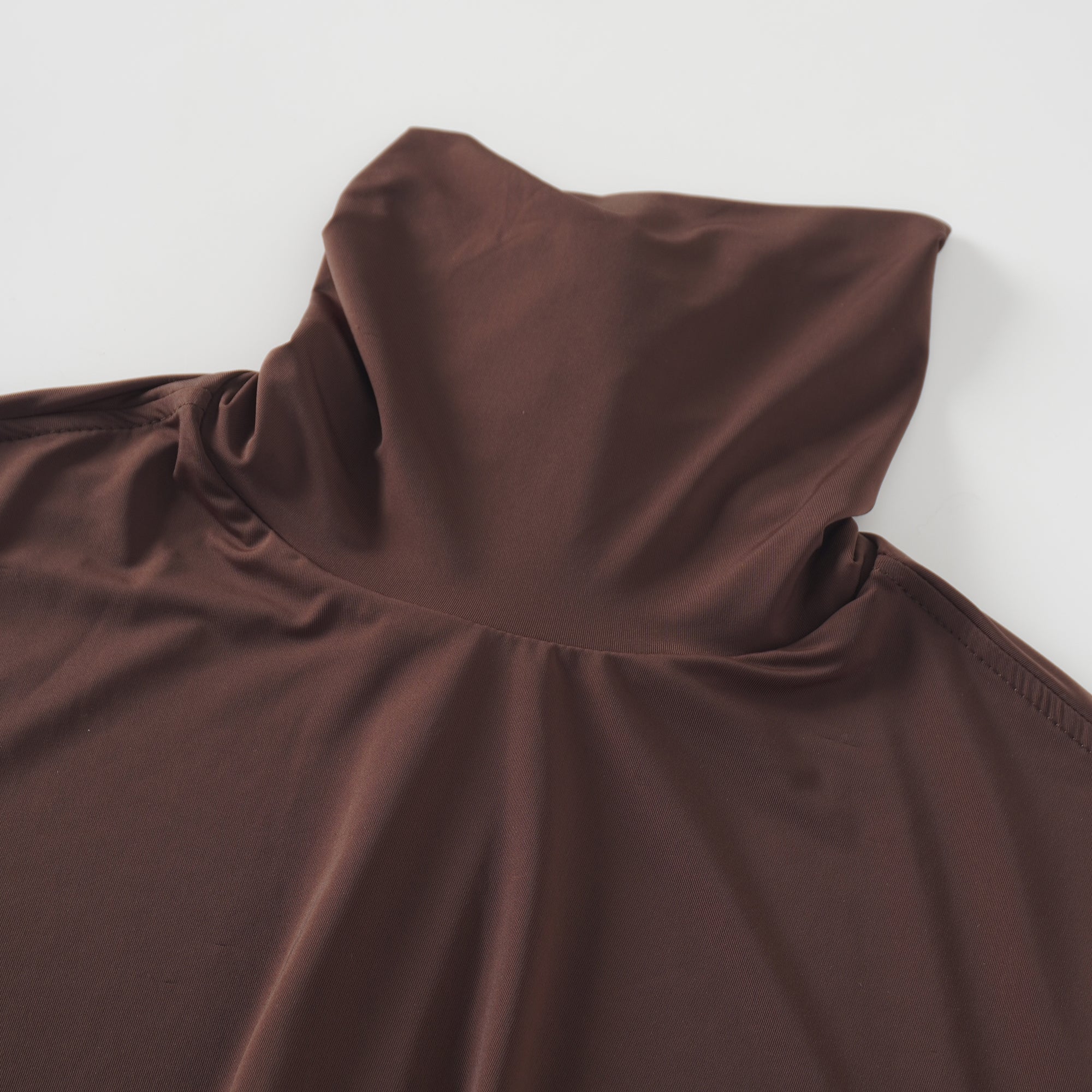 Charitina Brown Fitted Ruched Midi Dress