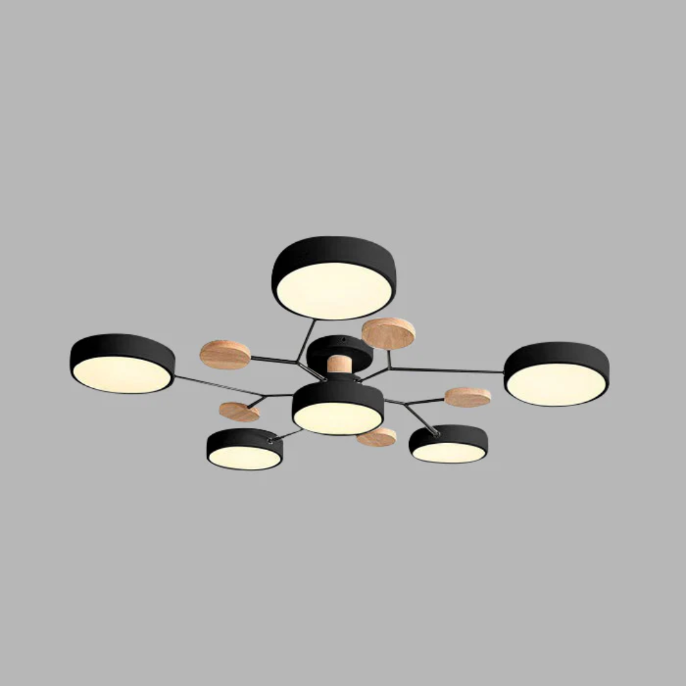 Modern Halo LED Ceiling Light | Semi Flush Mount for Living Room or Bedroom
