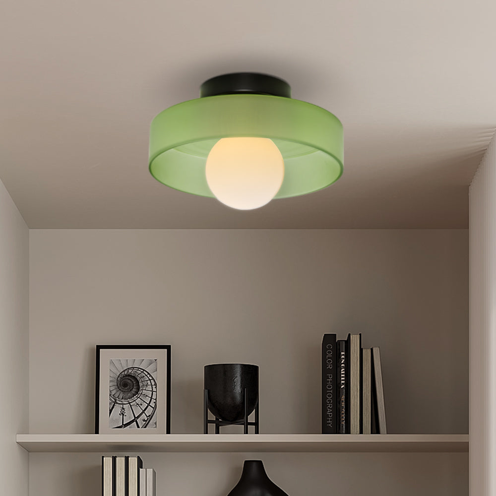 Ceiling Light | Round Glass Flush Ceiling Fixture