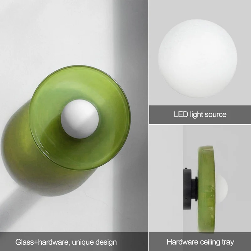 Ceiling Light | Round Glass Flush Ceiling Fixture