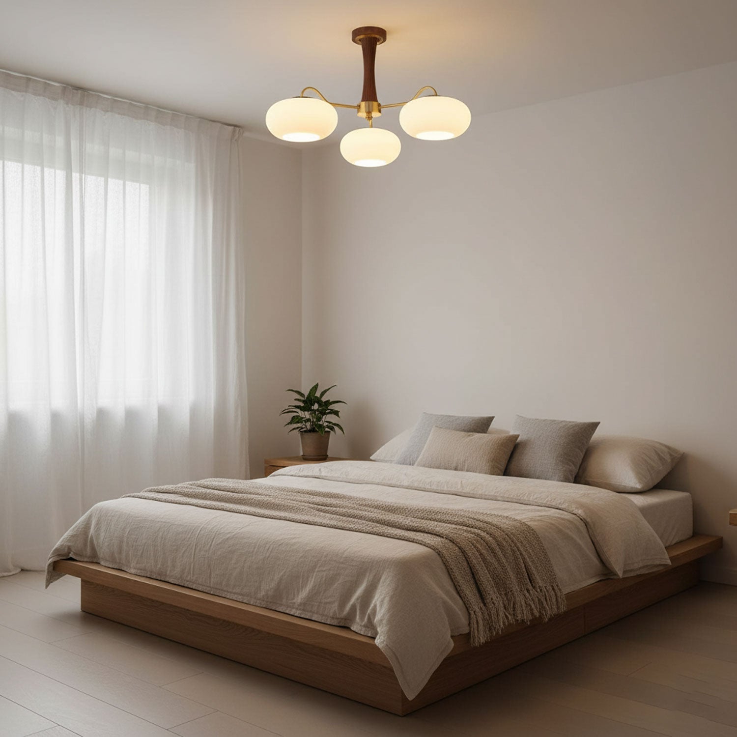 Ceiling Light | Multi-Arm Glass Shade