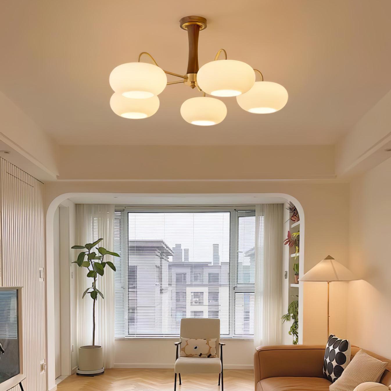 Ceiling Light | Multi-Arm Glass Shade