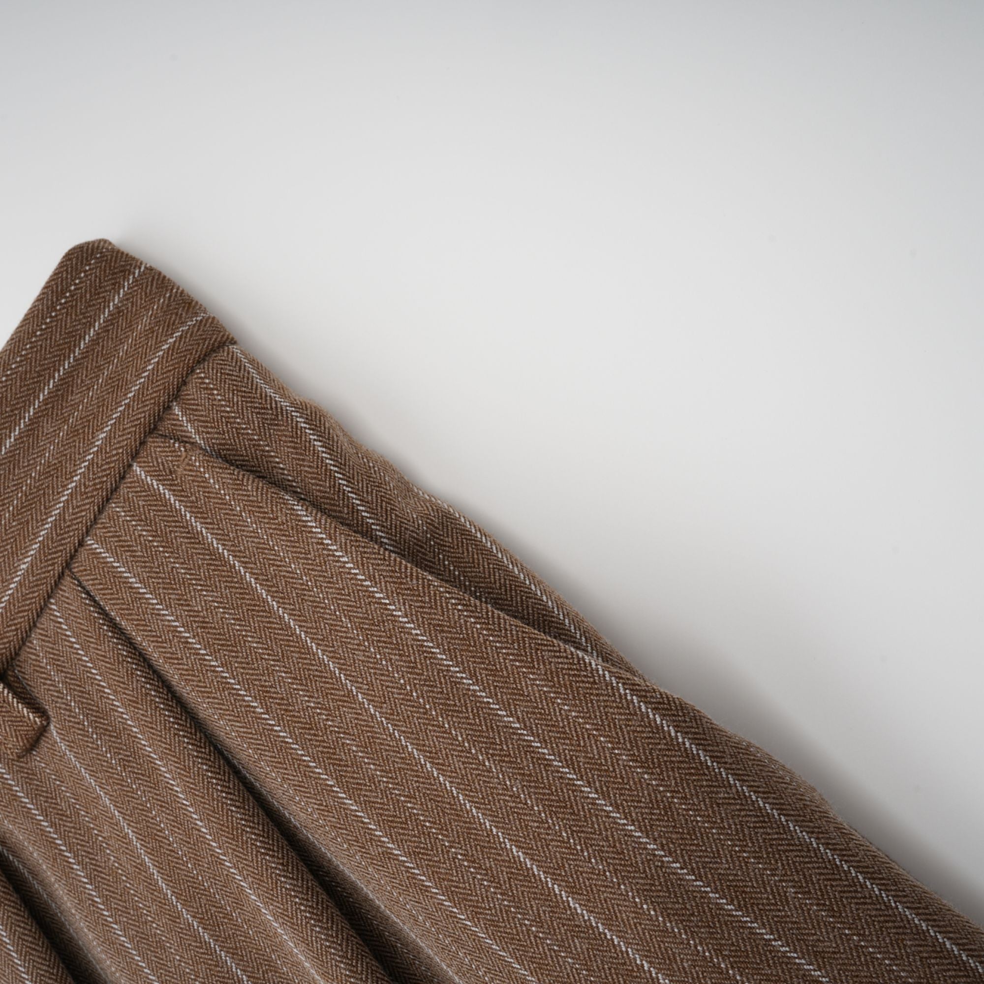 Clémence Brown Striped Trench Coat & Trousers Set