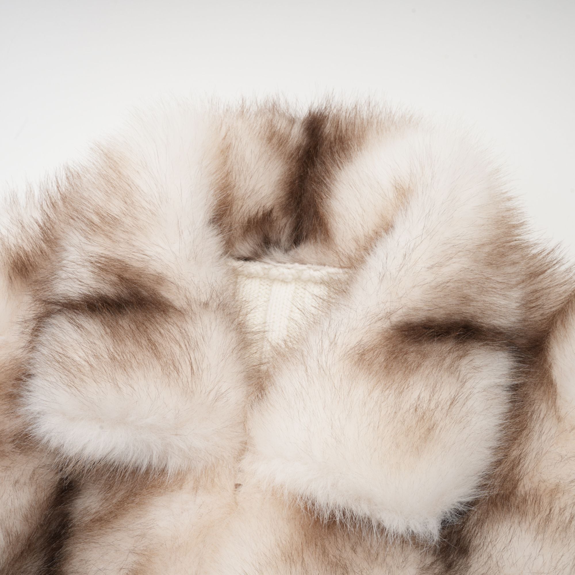 Laetiecia faux-fur ribbed-knit jacket