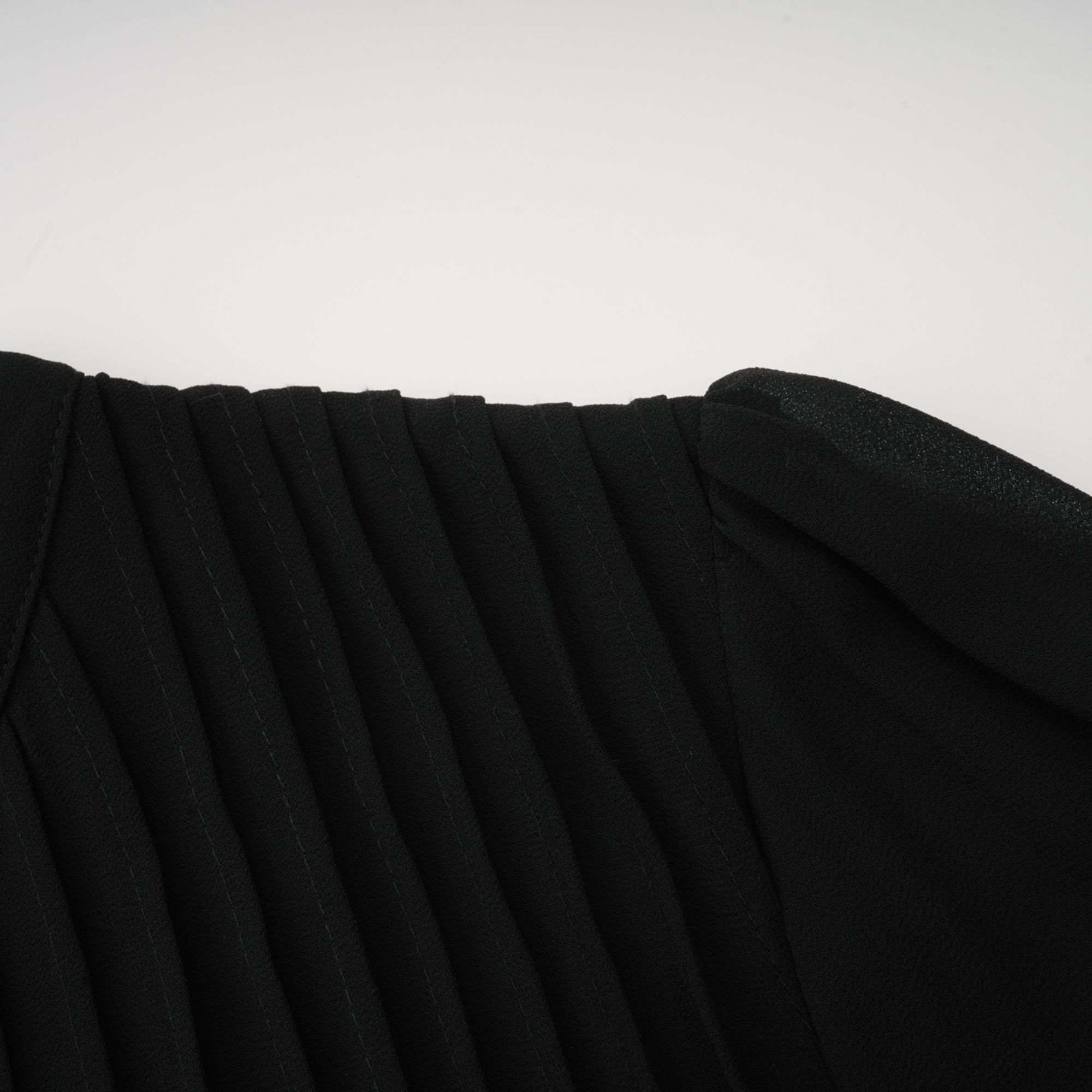 Viviane black pleated button-front midi dress