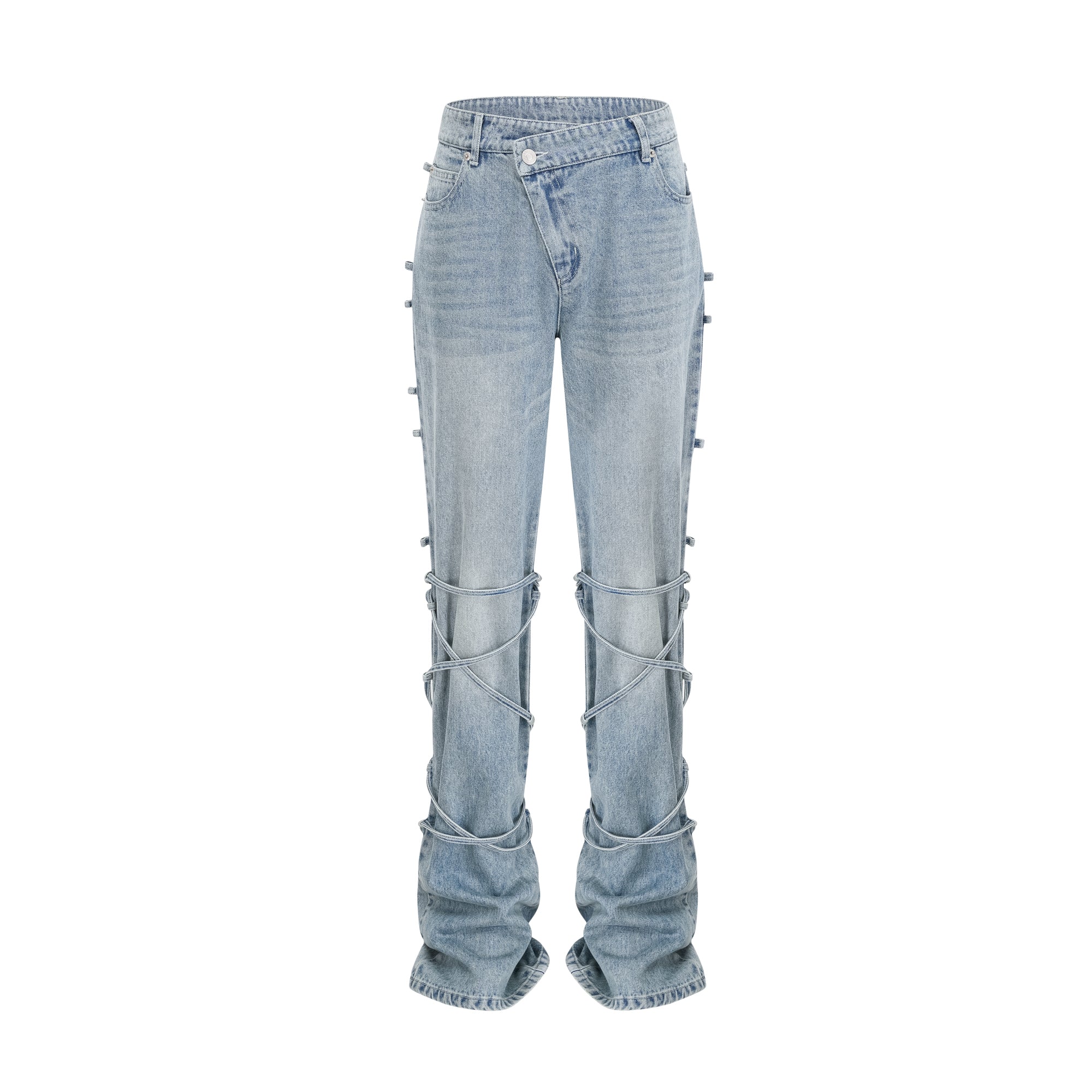 Géraldine strap-detail jeans