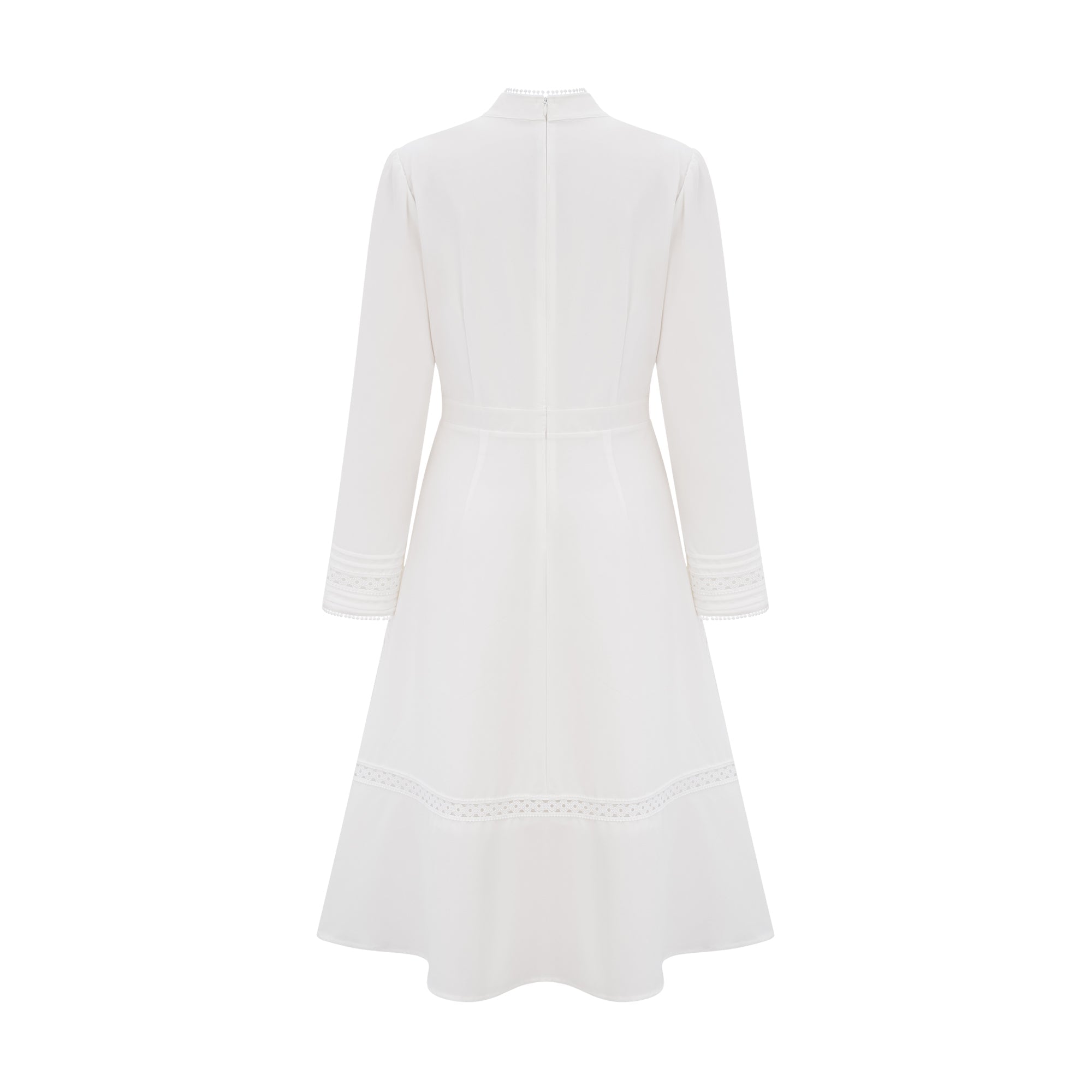 Madeleine white panelled embroidered midi dress