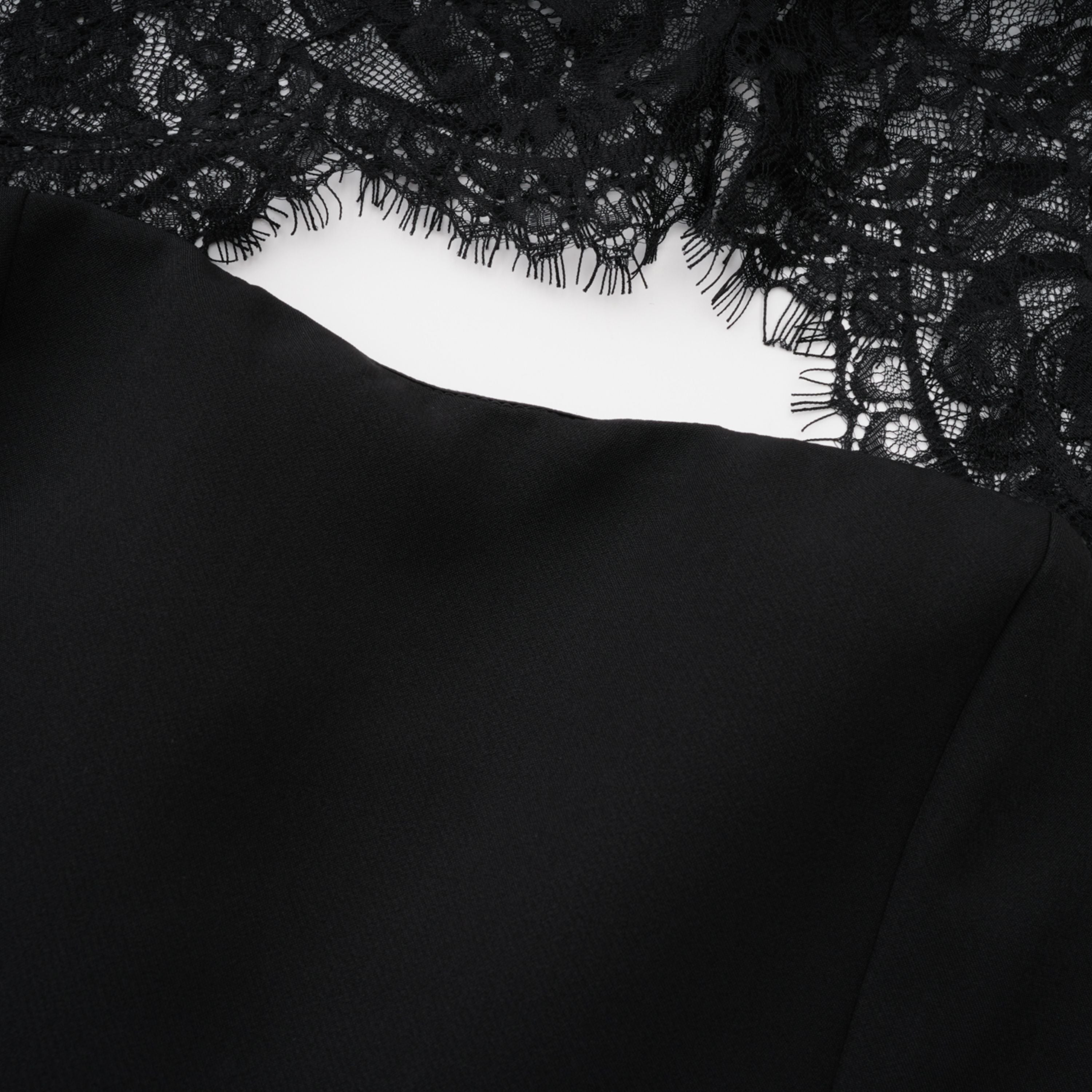 Bokamoso Black Lace Panel Maxi Gown