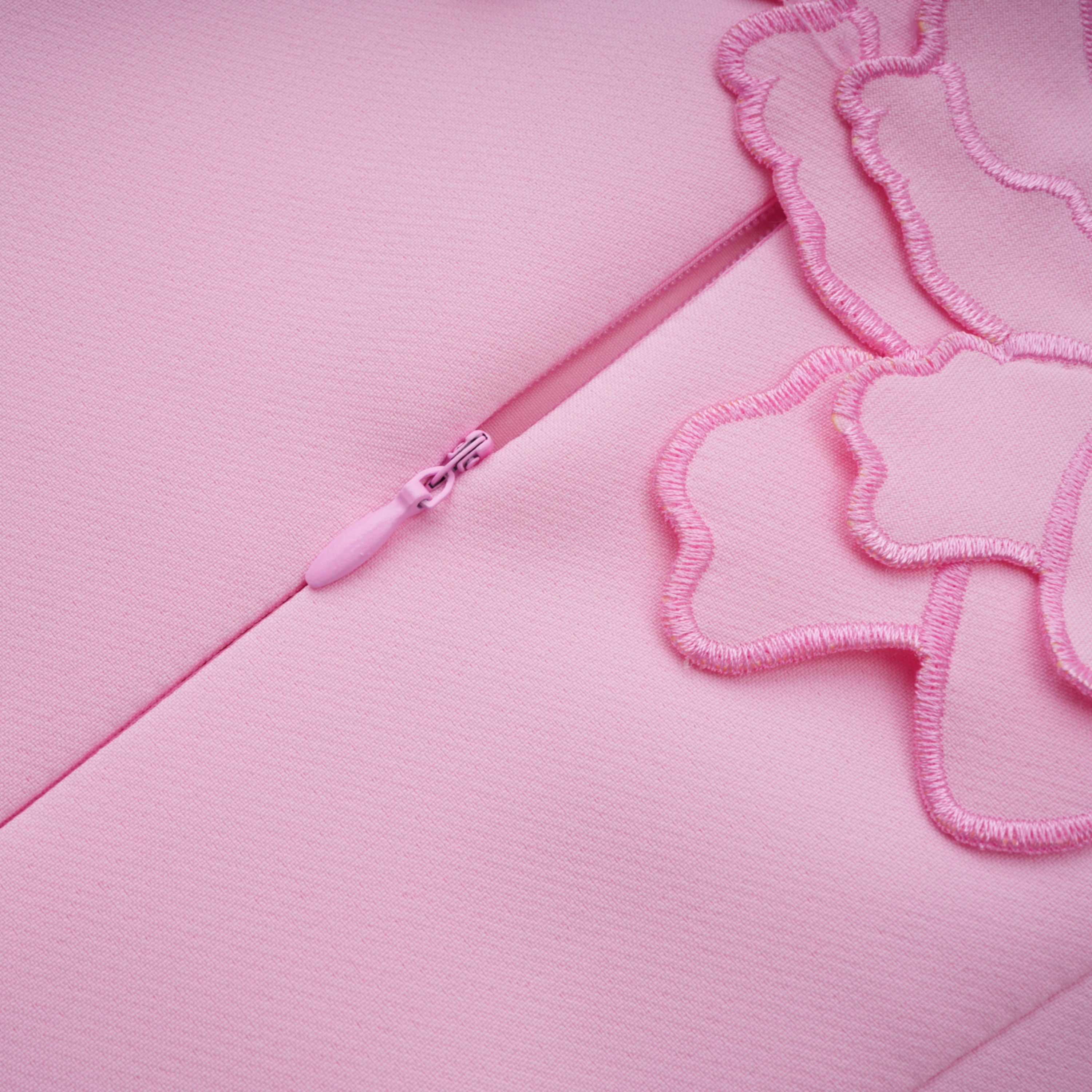 Inga Pink Strapless Floral Embroidered Maxi Dress