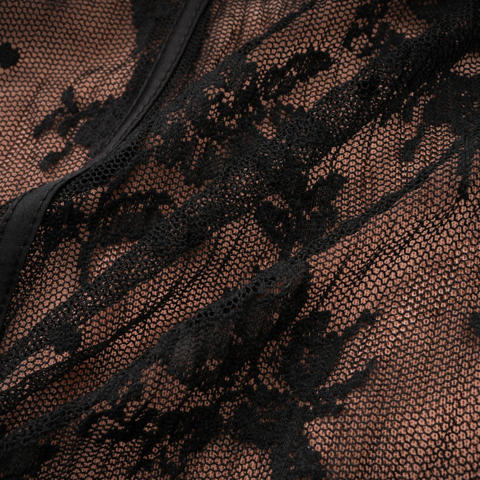 Marlene Black Flared Lace Maxi Dress