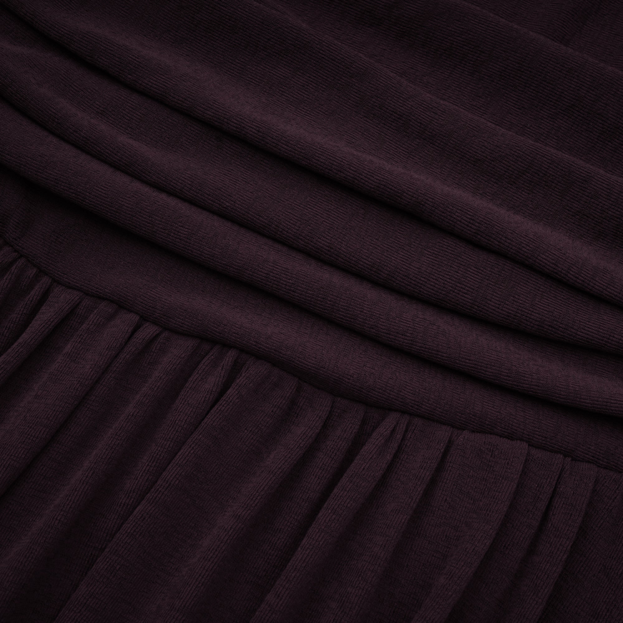Camille Red Ruched Midi Dress with Flap Design Detail