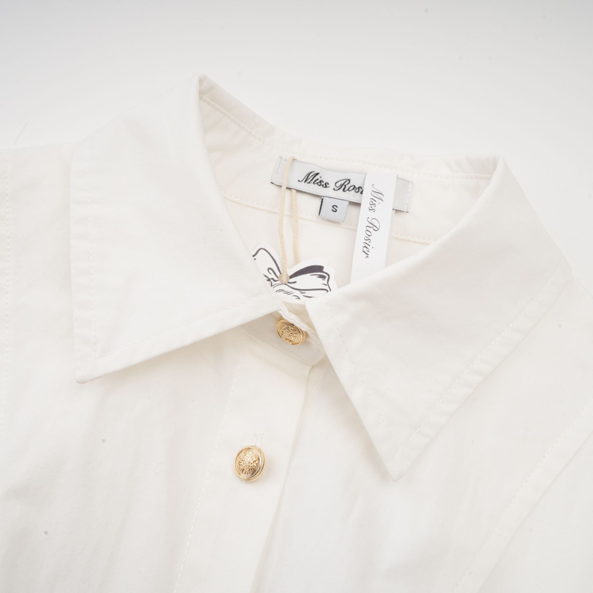 Orlane white cinched-waist pleated mini shirt dress