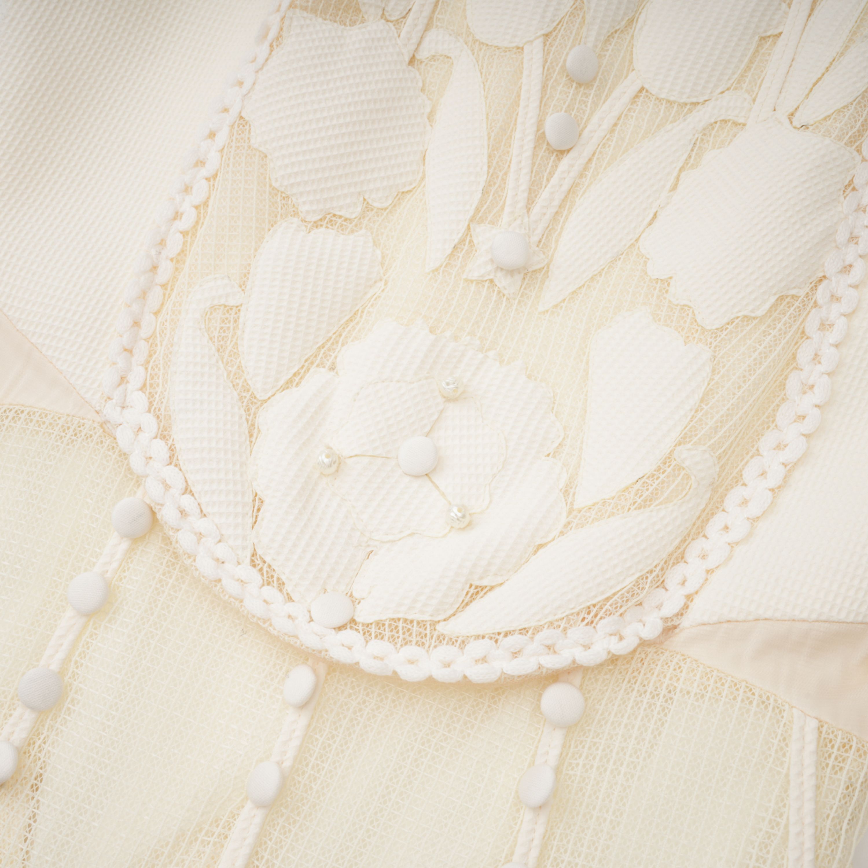 Maelle White Flower Embroidered Maxi Dress