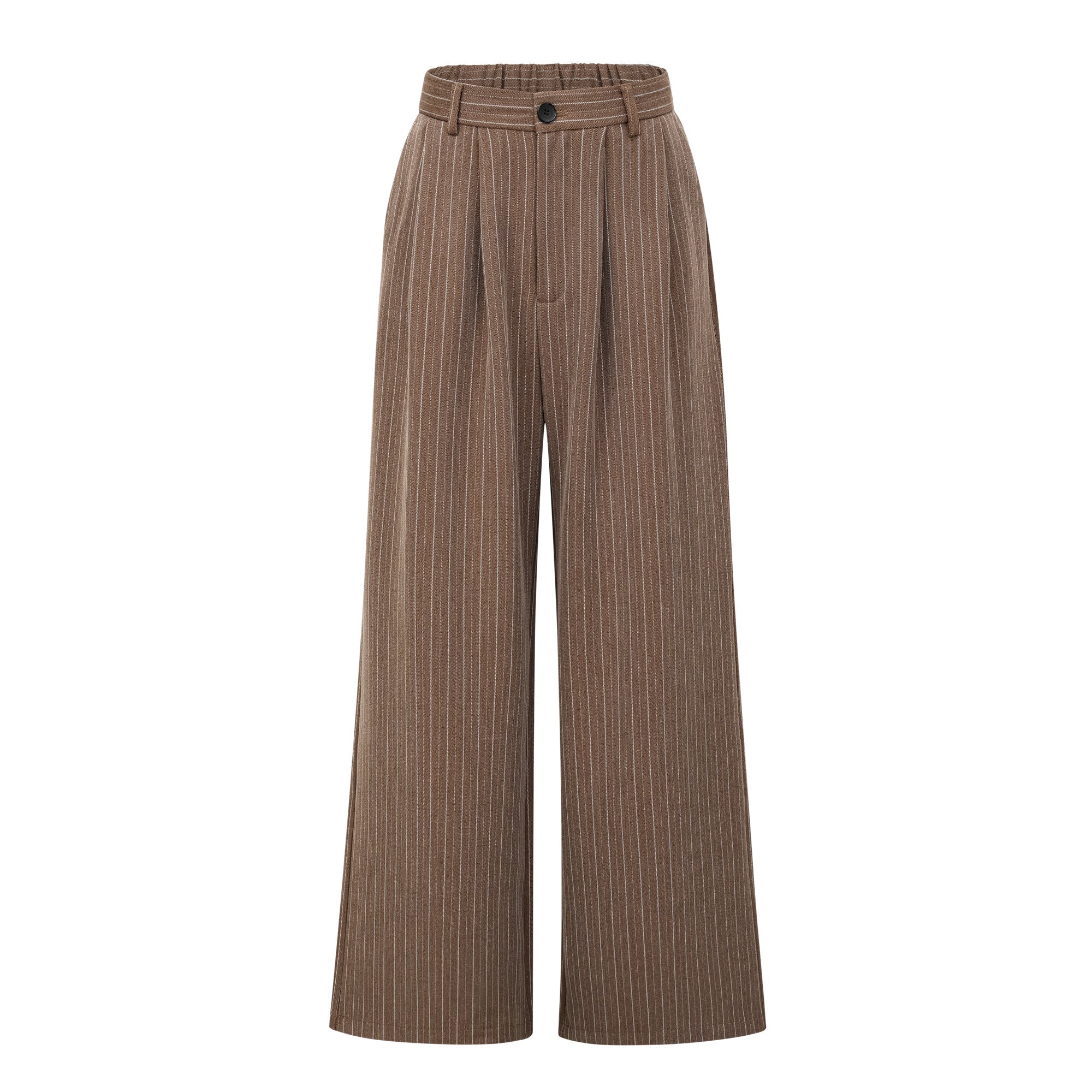 Clémence Brown Striped Trench Coat & Trousers Set