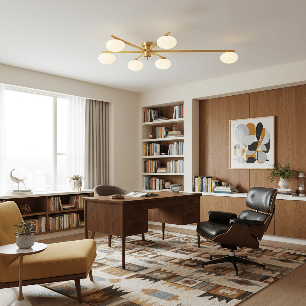 Ceiling Light | Multi-Arm Linear Glass Shade