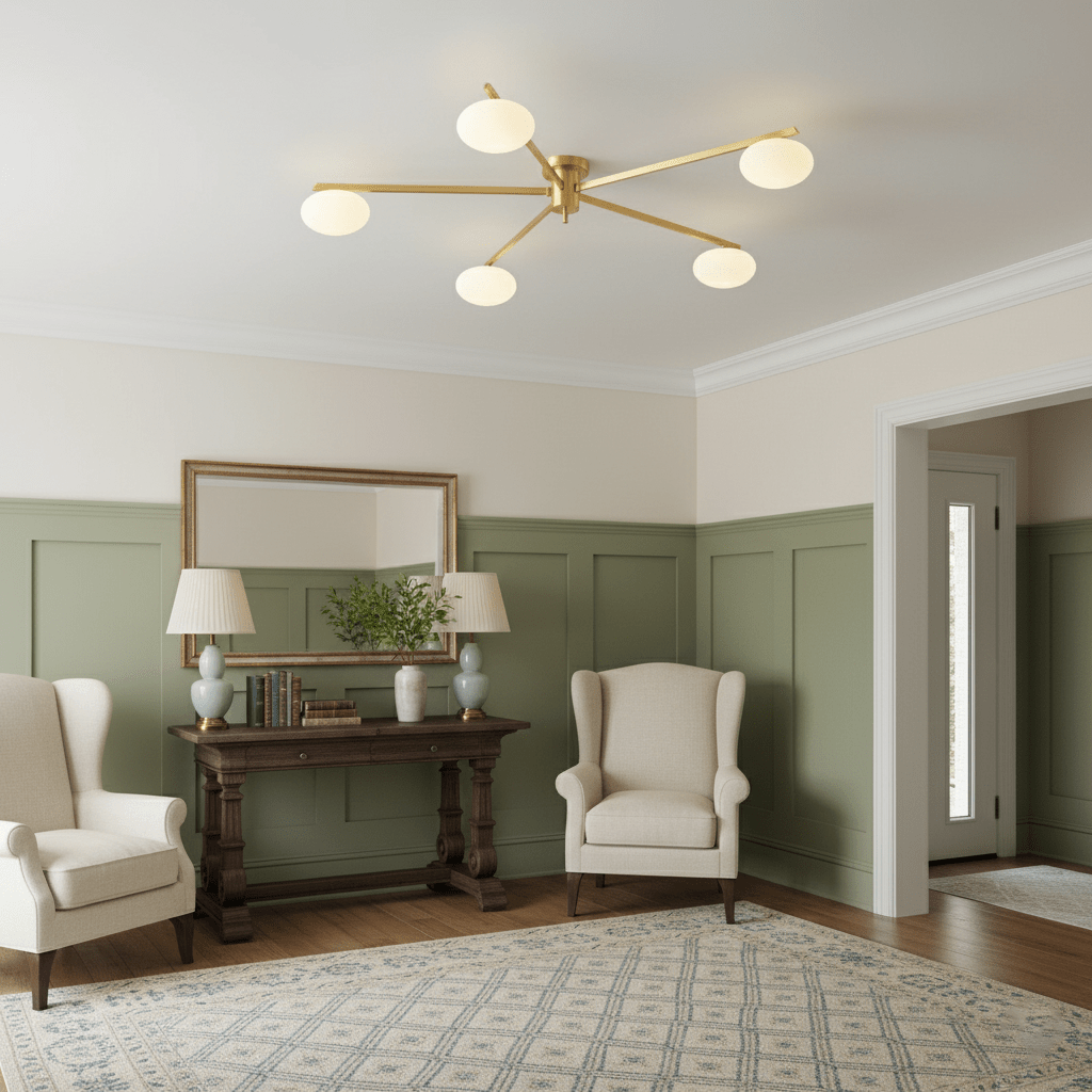 Ceiling Light | Multi-Arm Linear Glass Shade