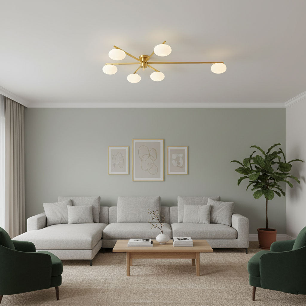 Ceiling Light | Multi-Arm Linear Glass Shade