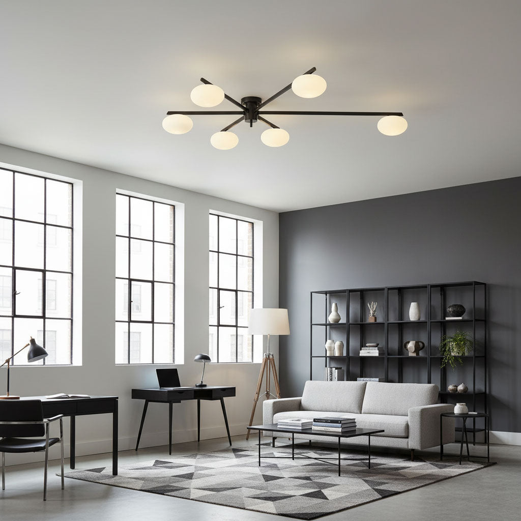 Ceiling Light | Multi-Arm Linear Glass Shade