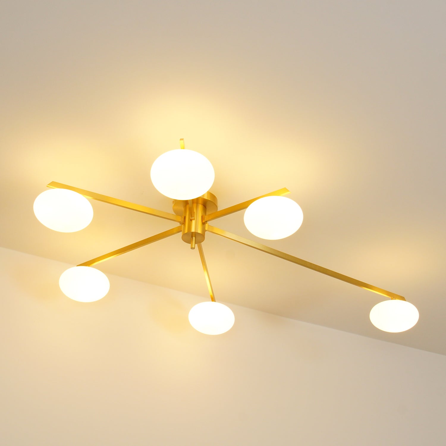Ceiling Light | Multi-Arm Linear Glass Shade