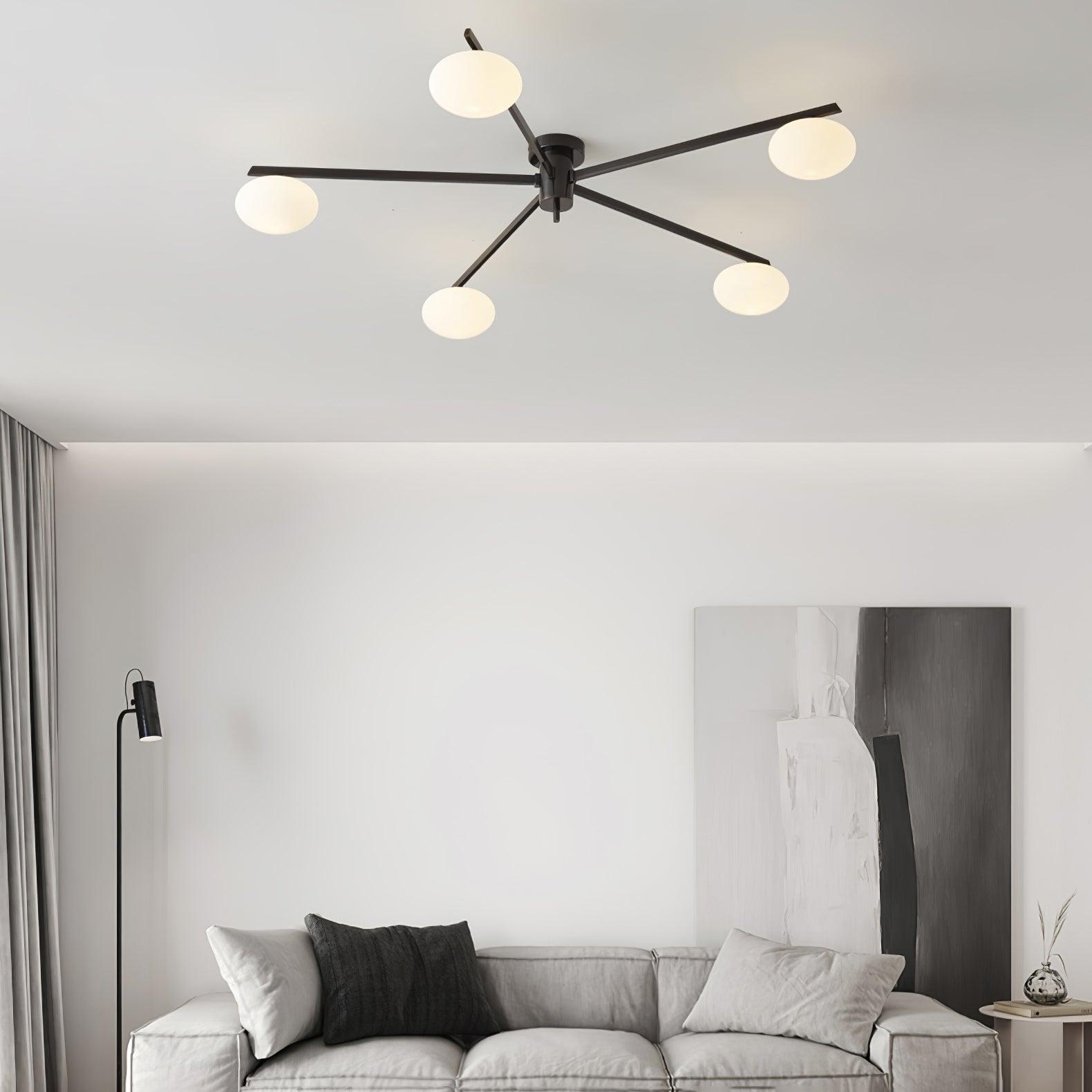 Ceiling Light | Multi-Arm Linear Glass Shade