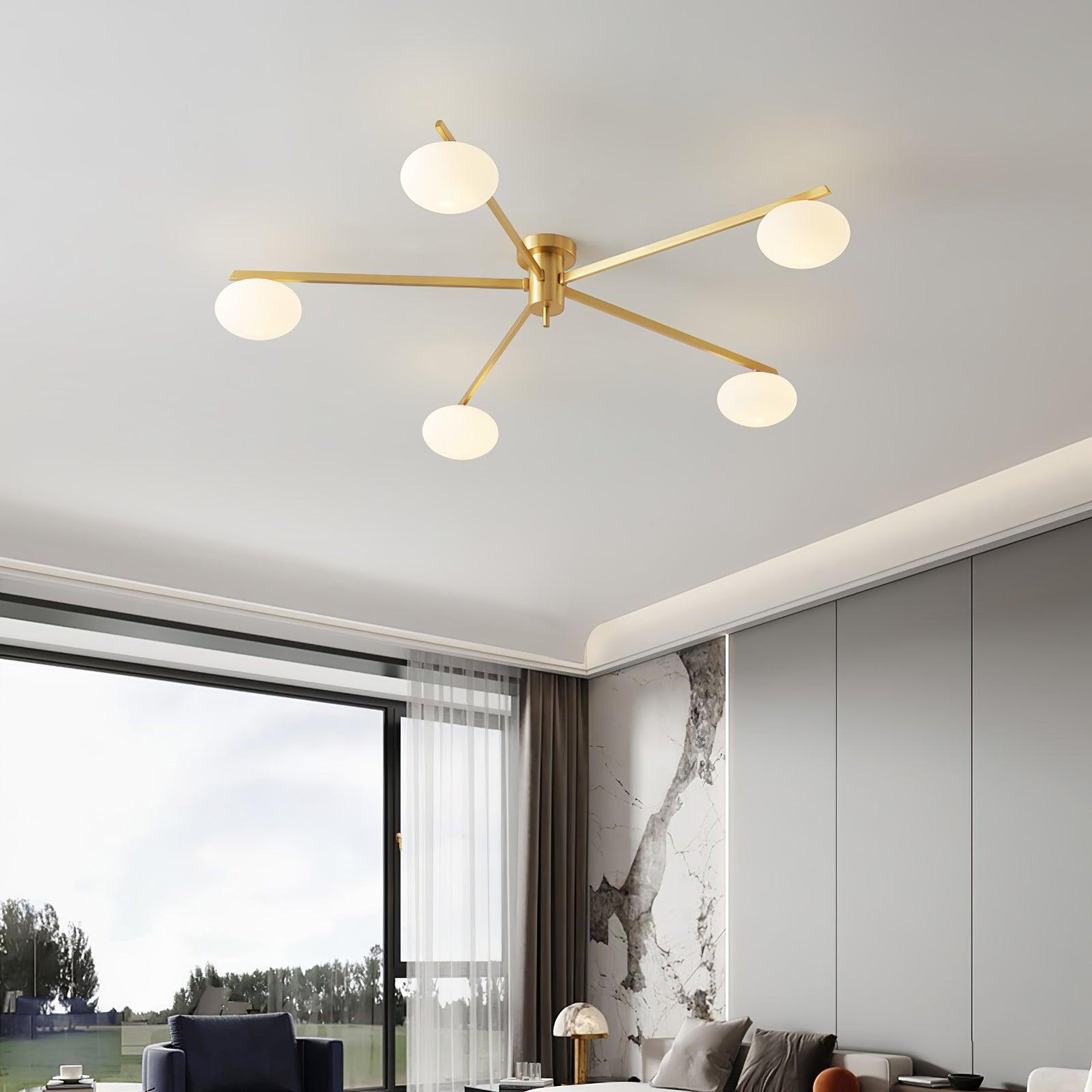 Ceiling Light | Multi-Arm Linear Glass Shade