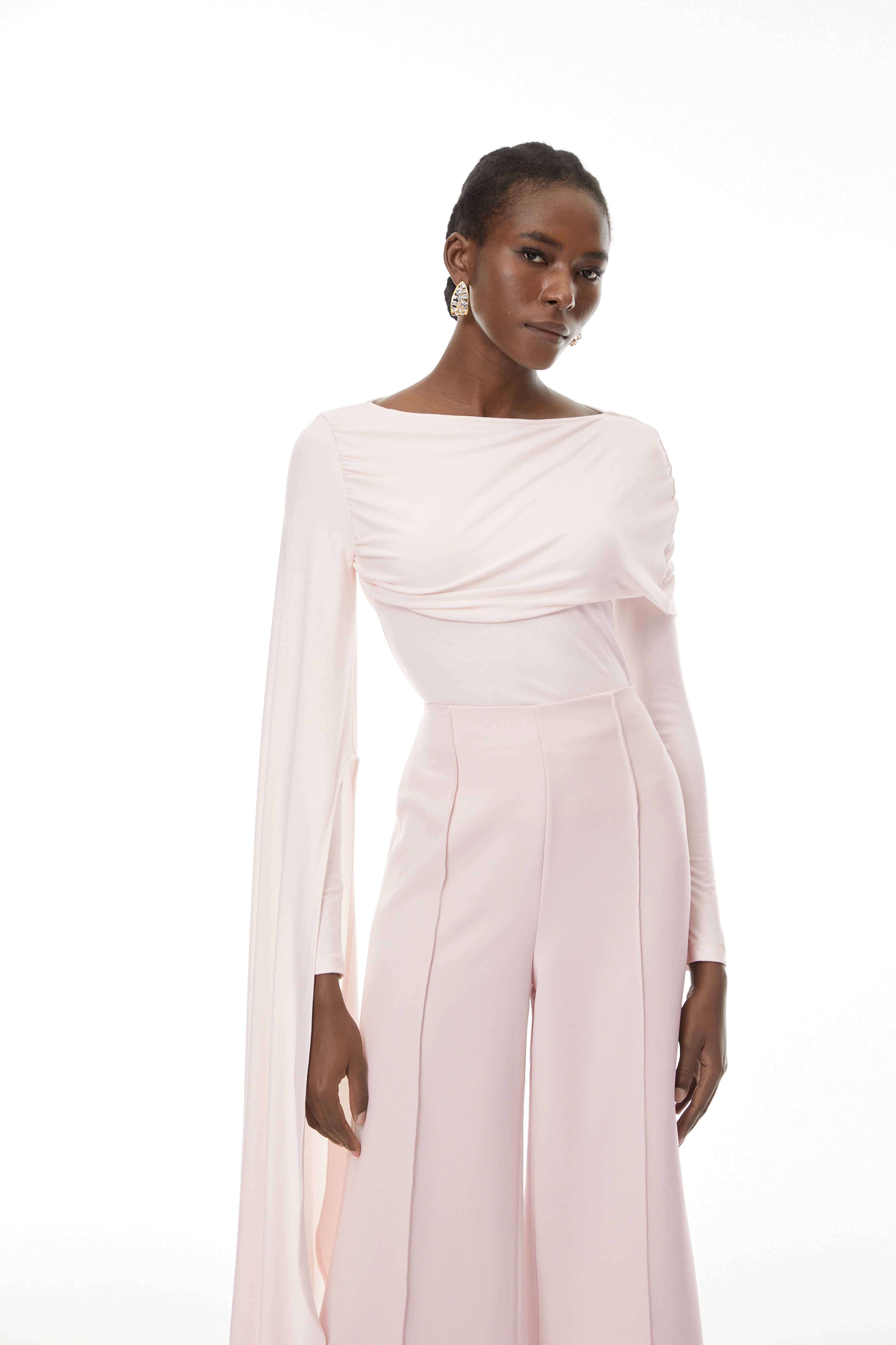 Mbali Pink Asymmetrical Top & Trouser Set