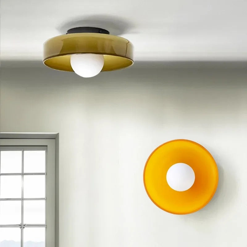 Ceiling Light | Round Glass Flush Ceiling Fixture