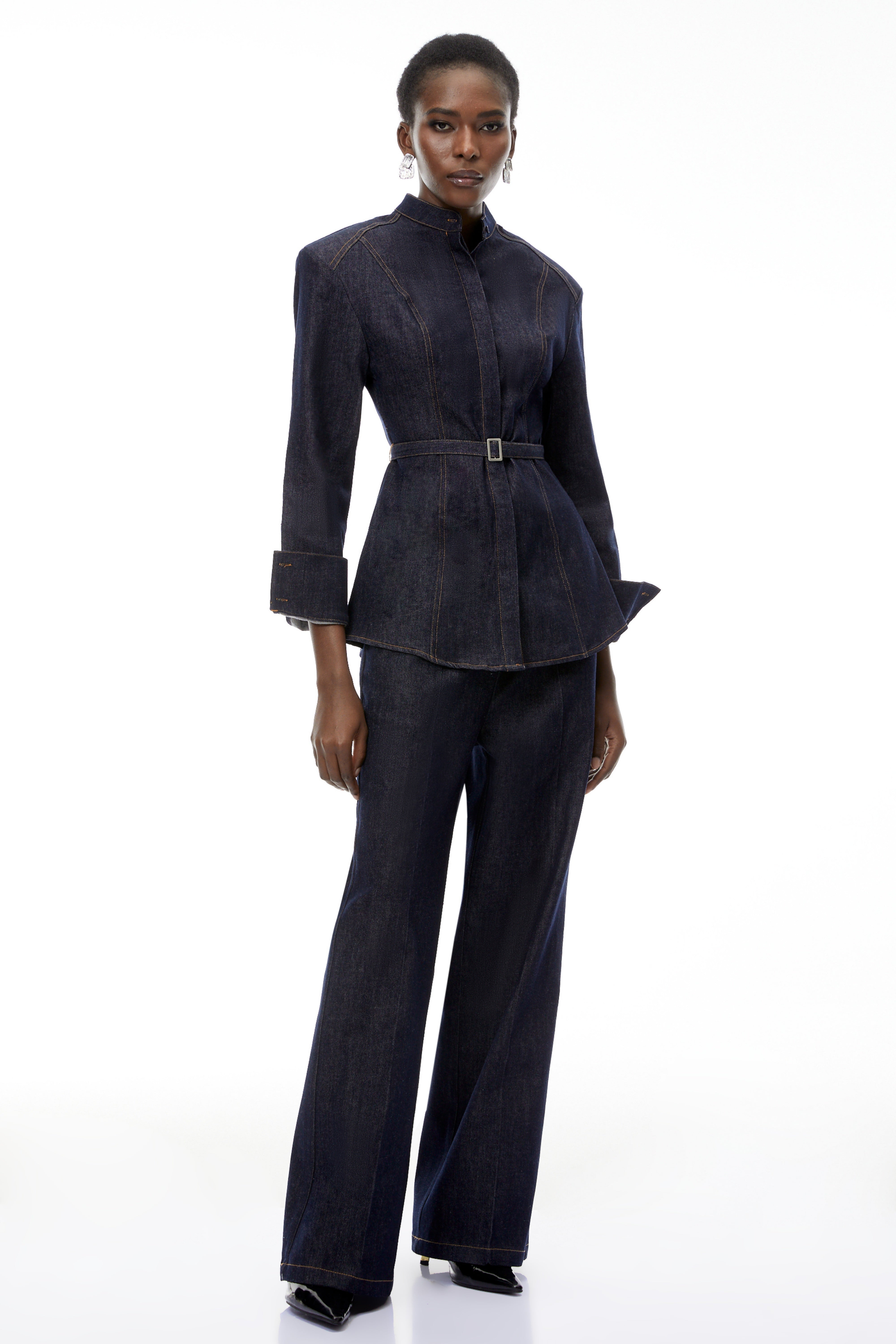 Thaddeus Blue Belted Blazer & Trousers Set