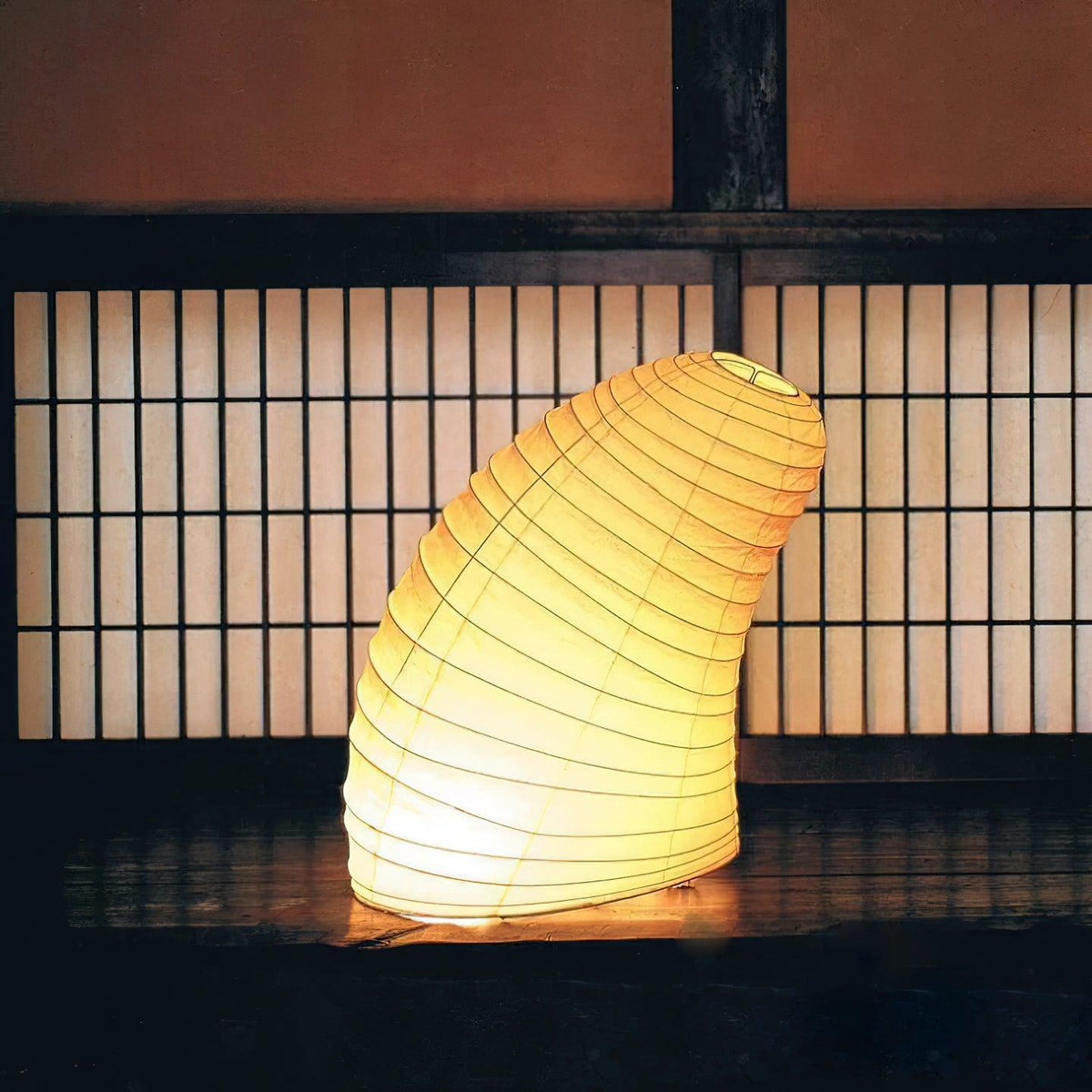 Table Lamp | Paper Shade Sculptural Table Light